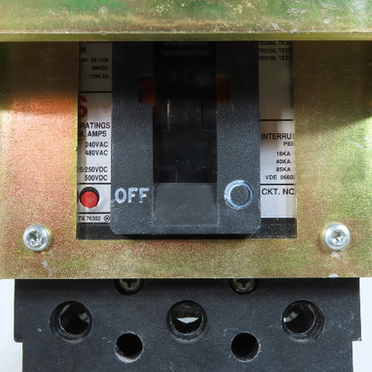 ABB TE2060 20A Circuit Breaker & Linkage 3-Pole 480VAC 500VDC