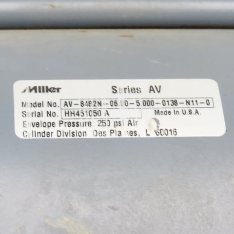 Miller AV-84B2N--06.00-5.000-0138-N11-0 6" Bore 5" Stroke Air Cylinder 250PSI
