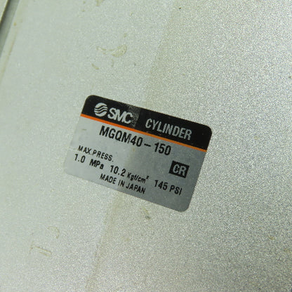 SMC MGQM40-150 Guided Pneumatic Air Cylinder 145 PSI 40mm Bore 150mm Stroke