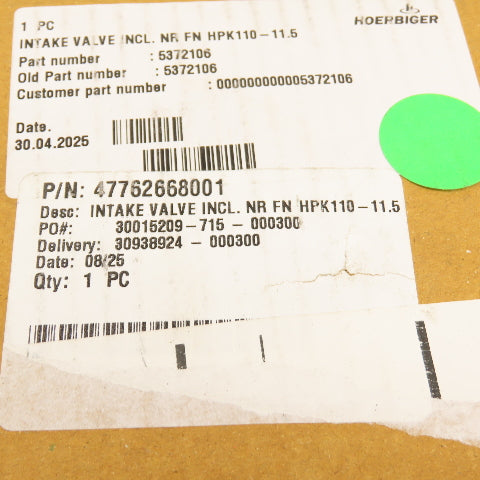 Ingersoll Rand 47762668001 HPK110-11.5 Inlet Fixed Speed Modulation Valve NEW