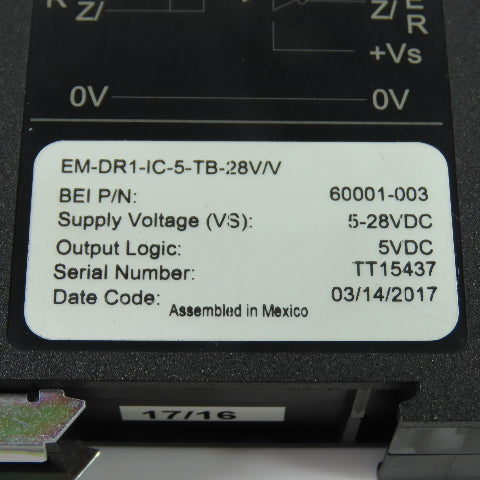 BEI Sensors 60001-003 EM-DR1-IC-5-TB-28V/V Optical Isolator Module 5-28VDC