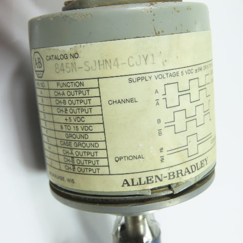 Allen-Bradley 845N-SJHN4-CJY1 Optical Rotary Encoder 8-15VDC Ser B