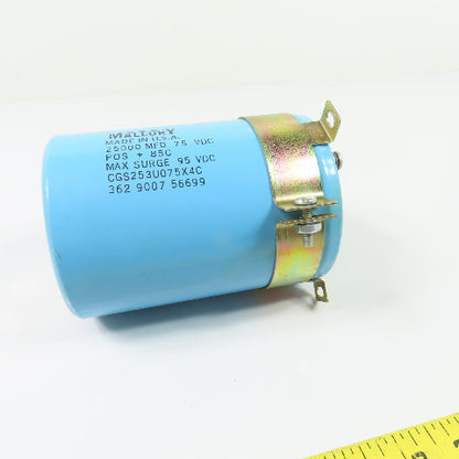 Mallory 362 9007 56699 CGS253U075X4C 25000 MFD 75 VDC Capacitor