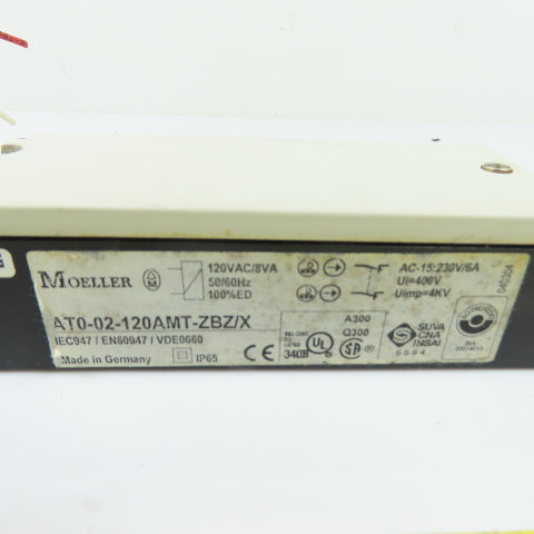 Moeller AT0-02-120AMT-ZBZ/X Safety Interlock Position Switch 120VAC 8VA IP65