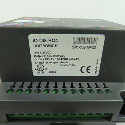 Unitronics IO-DI8-RO4 Ingersoll Rand 38053617 PLC Expansion Module 8 x 24VDC
