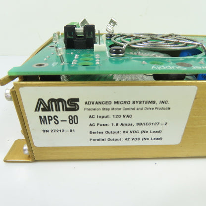 Advanced Micro Systems MPS-80 80VA DC Power Supply 120VAC Input 42V 84V Output