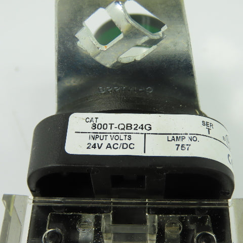Allen-Bradley 800T-QB24G Illuminated Green Pushbutton Switch 24V AC/DC Ser T