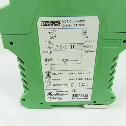 Phoenix Contact MCR-C-UI-UI-DCI 3-Way Isolating Amplifier Signal Conditioner 24V