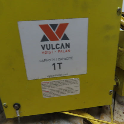 Vulcan 1 Ton 2 Speed Chain Hoist 575V 3Ph 15' Lift 24/48FPM W/ Power Trolley