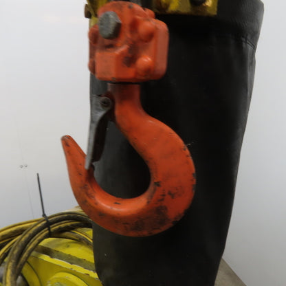 Vulcan 1 Ton 2 Speed Chain Hoist 575V 3Ph 15' Lift 24/48FPM W/ Power Trolley