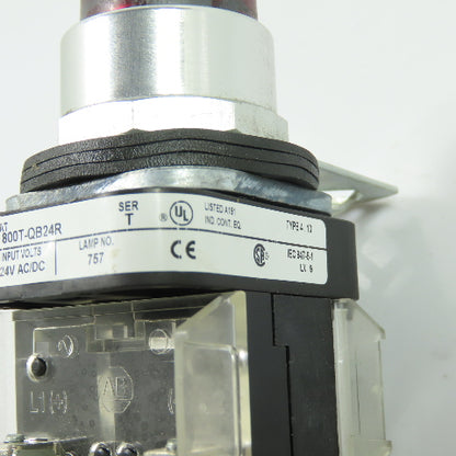Allen-Bradley 800T-QB24R Red Illuminated Pushbutton Pilot Light 24V Ser T