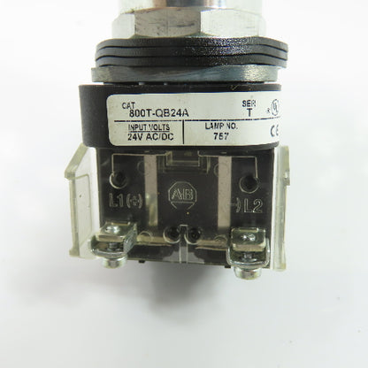 Allen-Bradley 800T-QB24A 24V AC/DC Amber Illuminated Pushbutton Switch Ser T