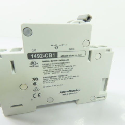 Allen-Bradley 1492-CB1 1-Pole Circuit Breaker 3A 277VAC 1Ph
