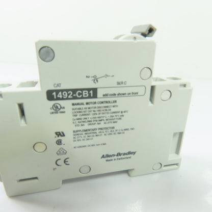 Allen-Bradley 1492-CB1 1-Pole Circuit Breaker 3A 277VAC 1Ph