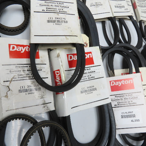 Dayton Huge Variety New V-Belts A, B, AX 3VX Section Restock Resell Lot Of 40