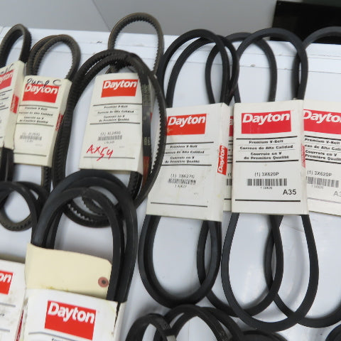 Dayton Huge Variety New V-Belts A, B, AX 3VX Section Restock Resell Lot Of 40