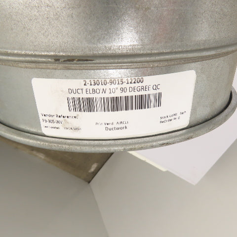 Nordfab 2-13010-9015-12200 Quick-Fit Galvanized Segmented Duct Elbow 10" 90°