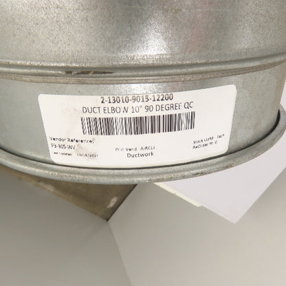 Nordfab 2-13010-9015-12200 Quick-Fit Galvanized Segmented Duct Elbow 10" 90°