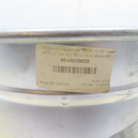 Nordfab 8040025928 Quick-Fit Galvanized Ductwork Taper Reducer 14" to 12" 20ga