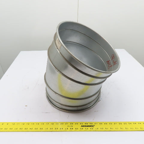 Nordfab 8040400025 14" 30° Quick-Fit Galvanized Duct Elbow 20ga