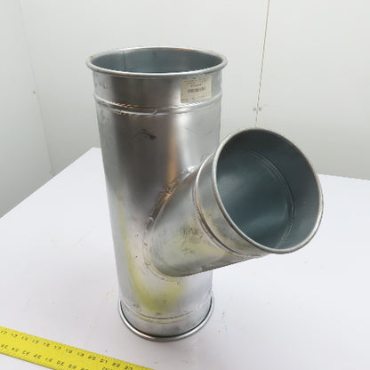 Nordfab 8040014497 8" x 6" QF 45° Galvanized Reducing Branch Duct 22ga
