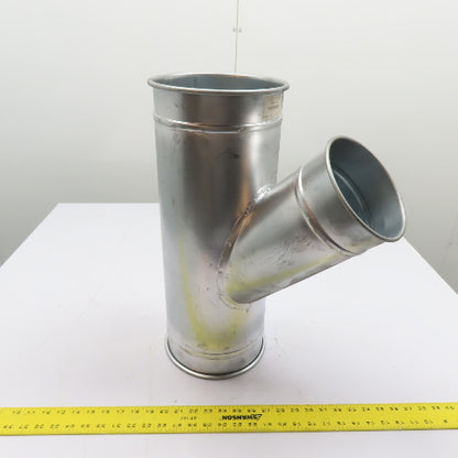 Nordfab 8040014497 8" x 6" QF 45° Galvanized Reducing Branch Duct 22ga