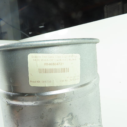 Nordfab 8040304721 Quick-Fit 90 Degree Branch Tee Duct Fitting 6" x 6" x 6" 22ga