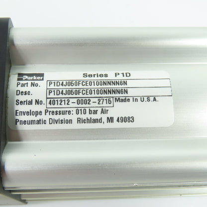 Parker P1D4J050FCE0100NNNN6N Double End Air Cylinder 4" Stroke 2" Bore 10Bar