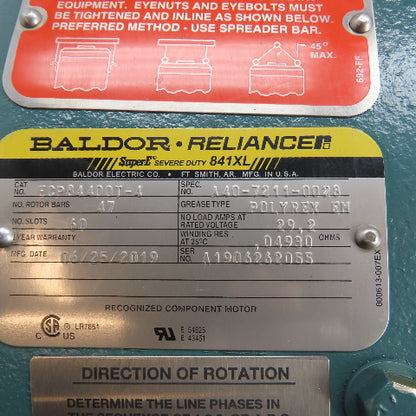 Baldor ECP84400T-4 100HP AC Electric Motor 460V 3Ph 1785RPM 405T Frame NEW