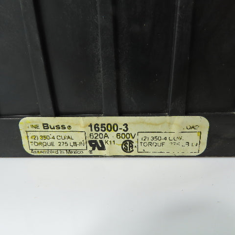 Bussmann 16500-3 620A 600V 3-Pole Power Terminal Block