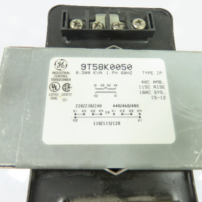 GE 9T58K0050 Control Transformer 0.500 KVA 1Ph 220/480V Pri 110/120V Sec