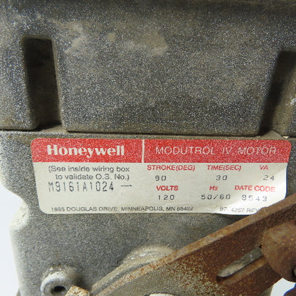 Honeywell M9161A1024 Modutrol IV Actuator Motor 120V 90 Degree Stroke 30 Sec