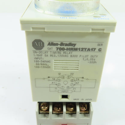 Allen-Bradley 700-HRM12TA17 Ser A On Delay Timing Relay 100-240VAC