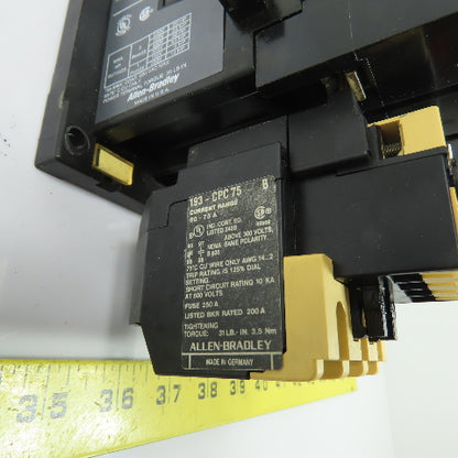 Allen-Bradley 100-A75N*3 Motor Starter 75A 3Ph 120VAC Coil W/ 193-CPC75 60-75A
