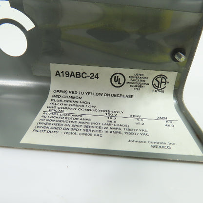 Johnson Controls Penn A19ABC-24 Temperature Control Switch Thermostat SPDT