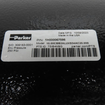 Parker CBB2ALUVS34AC 10" Bore 20" Stroke Tie Rod Pneumatic Cylinder 250 PSI