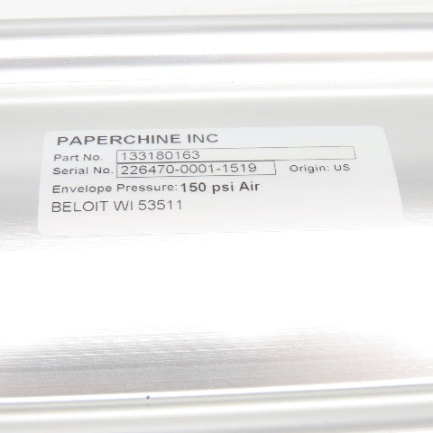 PAPERCHINE INC 4" Bore x 27" Stroke Double Acting Air Cylinder 150 PSI