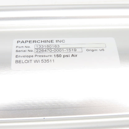 PAPERCHINE INC 4" Bore x 27" Stroke Double Acting Air Cylinder 150 PSI