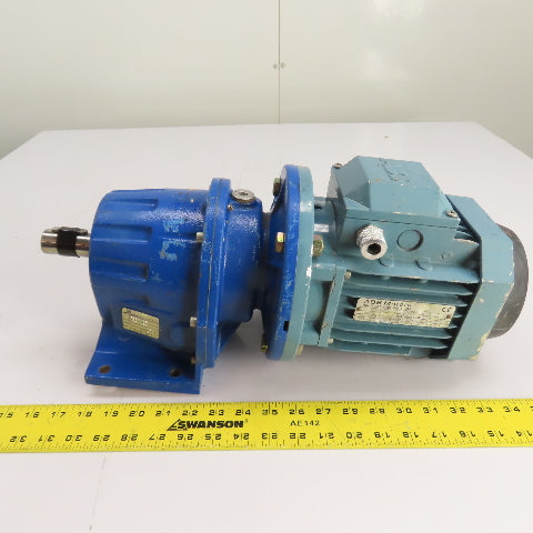 Motovario TRC/052 Inline Gear Motor 0.75kW 220-240V/380-420V 3Ph 5.2:1 Ratio