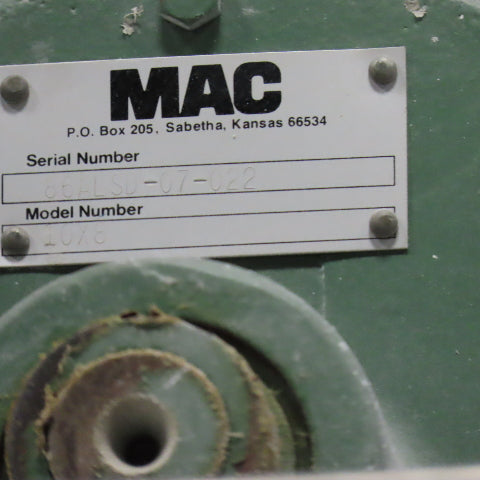 MAC Bulk Powder Material Feed Auger Dust Extractor Unit 180VDC 230/460V AC