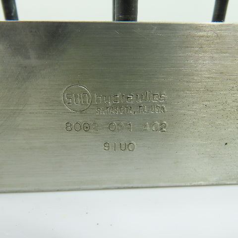 Sun Hydraulics 8002 091 A02 Aluminum Hydraulic Manifold Block Valve