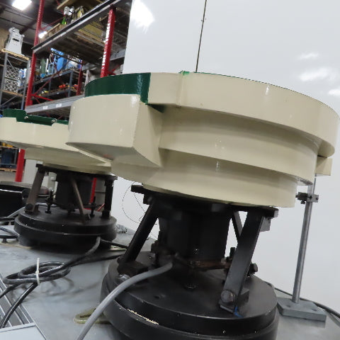 Dual Vibratory Bowl Feeder System with 3 Rodix Feeder Cube Controllers 115V 1Ph