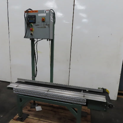 10" x 59" Flat Belt Slide Bed End Stop Conveyor 19FPM 115V 1Ph