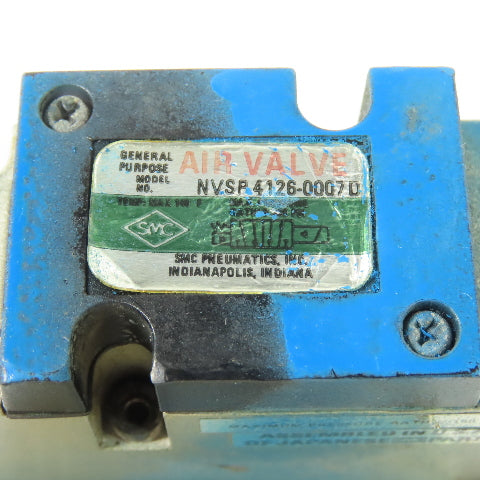 SMC NVSP4126-0007D Solenoid Pilot Air Valve 24VAC W/ Manifold Base