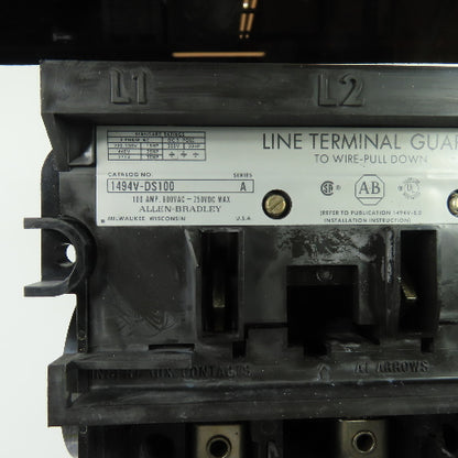 Allen-Bradley 1494V-DS100 100A 3-P Safety Disconnect Switch 600V W/(3) 90A Fuses