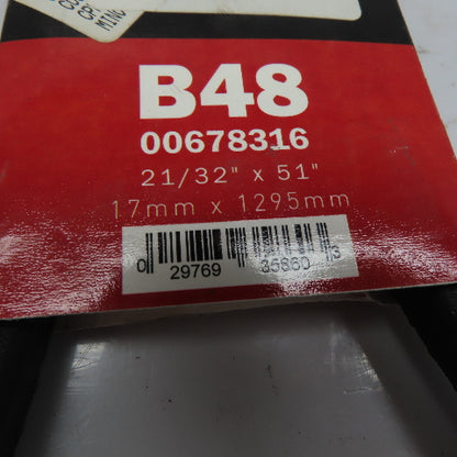 Gates 00678316 B48 V-Belt 21/32" x 51" (17mm x 1295mm) Lot Of 3