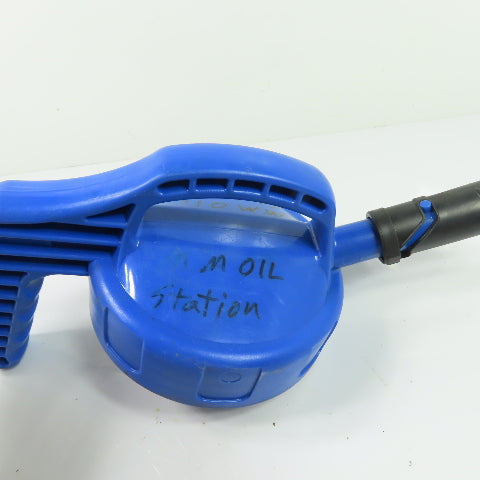 Oil Safe Blue Stumpy Spout High Flow Oil Transfer Lid