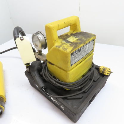 Enerpac PUJ1201B Electric Hydraulic Pump 230V 1Ph W/ RC308 30 Ton Cylinder Ram