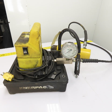 Enerpac PUJ1201B Electric Hydraulic Pump 230V 1Ph W/ RC308 30 Ton Cylinder Ram