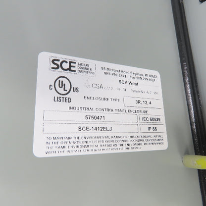 SCE-1412ELJ 14" x 12" x 6" Electrical Enclosure Hinged Door NEW